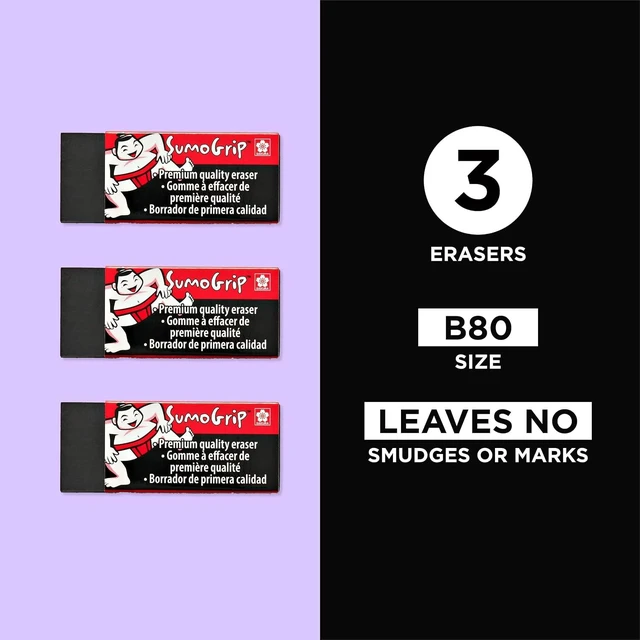 Alt view image 3 of 7 - 50258 Sumogrip Premium Block Eraser | Microporous Eraser for Effortless Erasing and No Smudges, Erasures Form Into Strands for Easy Cleanup and Tidy Disposal