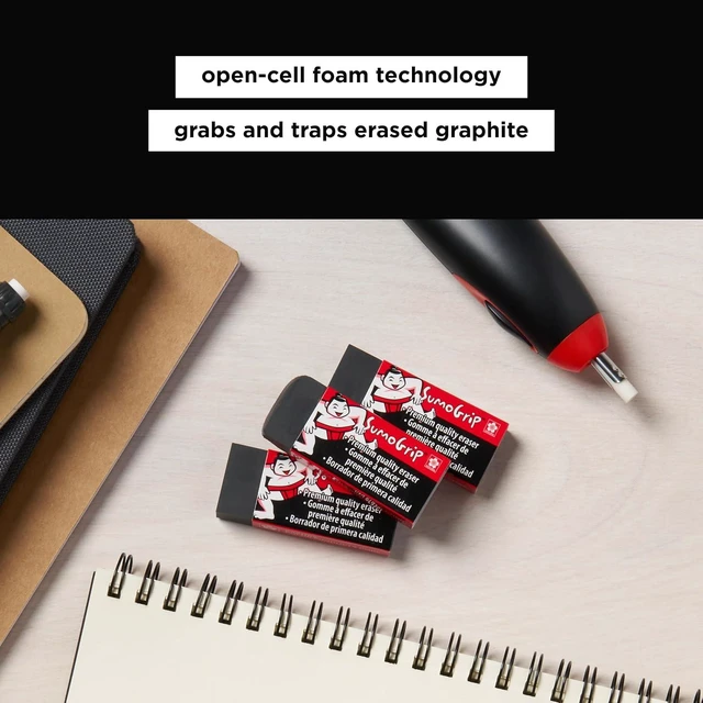 Alt view image 5 of 7 - 50258 Sumogrip Premium Block Eraser | Microporous Eraser for Effortless Erasing and No Smudges, Erasures Form Into Strands for Easy Cleanup and Tidy Disposal