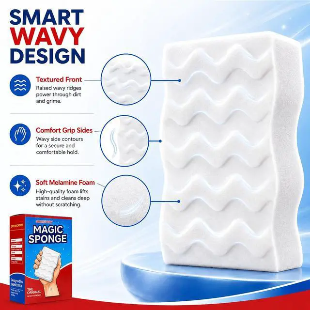 Alt view image 3 of 7 - 3X Density Magic Sponge Eraser, 20 Pack Melamine Sponge Cleaning Eraser Bulk, White Foam Magic Clean, Household Cleaning Sponges mr for Kitchen, Bathroom, Bathtub, Sink, Shoes & Wall Cleaner