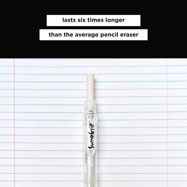Alt view image 4 of 7 - 50250 SumoGrip Mechanical Pencil Eraser Refill, 3 / Pack - White | For 0.5 mm, 0.7 mm, and 0.9 mm Mechanical Pencils, Replacement Erasers for Clean and Precise Line Corrections