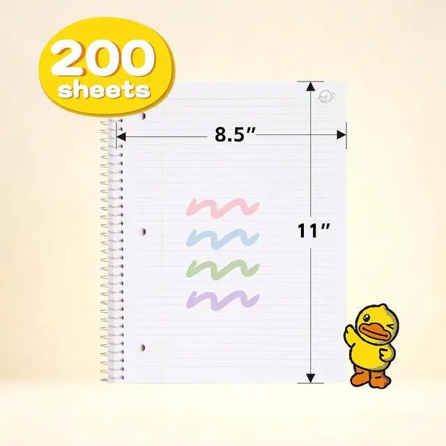 Alt view image 2 of 7 - Plastic Cover 3 Subject Notebook, 150 Sheets 8-1/2" x 11" College Ruled Notebook with 3 Dividers for Office/School/Home, Orange