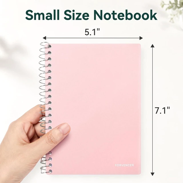 Alt view image 2 of 7 - Spiral Notebook, Mini 1 Subject Notebook 5" x 7" College Ruled | Small Pocket Size, Perforated Pages, Sturdy Pocket Storage, 80 Sheets, Fights Ink Bleed, Office & School Supplies