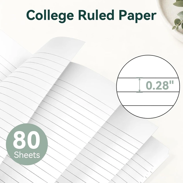 Alt view image 5 of 7 - Spiral Notebook, Mini 1 Subject Notebook 5" x 7" College Ruled | Small Pocket Size, Perforated Pages, Sturdy Pocket Storage, 80 Sheets, Fights Ink Bleed, Office & School Supplies