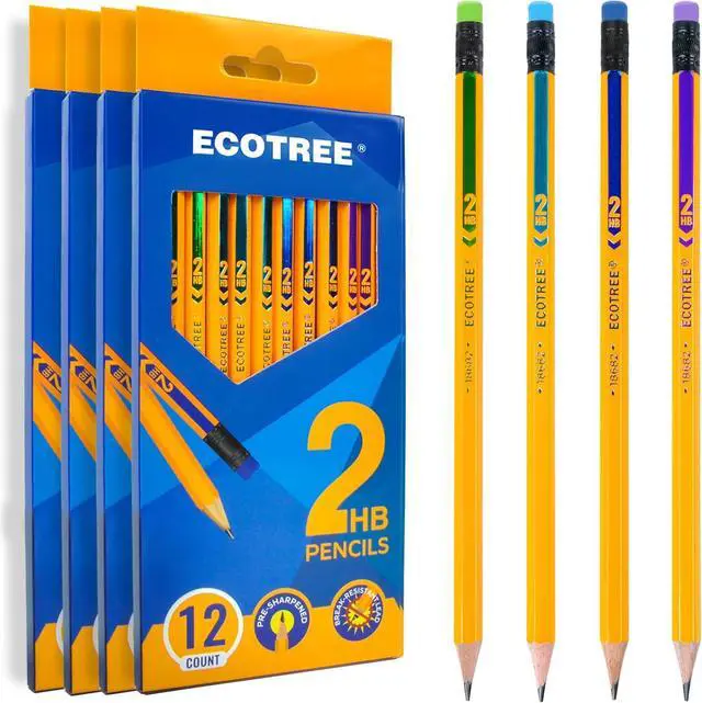 Main image of Pre-Sharpened #2 HB Pencils Bulk, Back to School Supplies, 48 Count | Wood-Cased Number 2 Pencils for Kids Students, Latex-Free Eraser, Smooth Writing, Drawing, Teachers Classroom Supplies