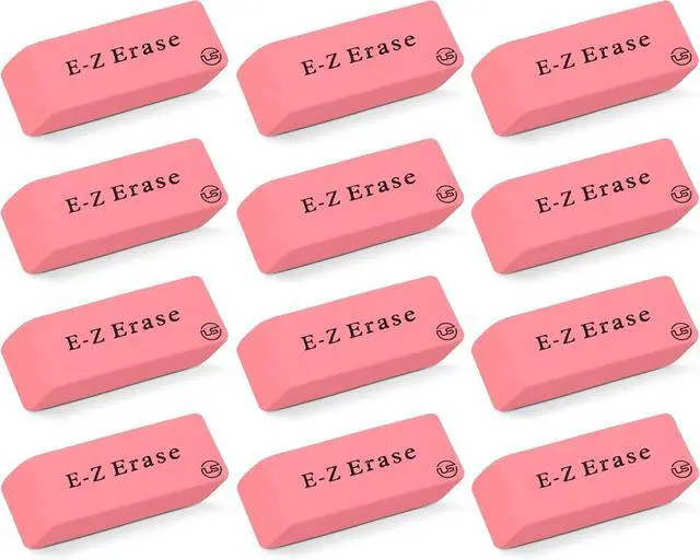 Alt view image 2 of 7 - Pink Erasers, 12 Count Rectangular Eraser Bulk Pack, Latex Free Pink Pearl Erasers for School Supplies, Art and Office