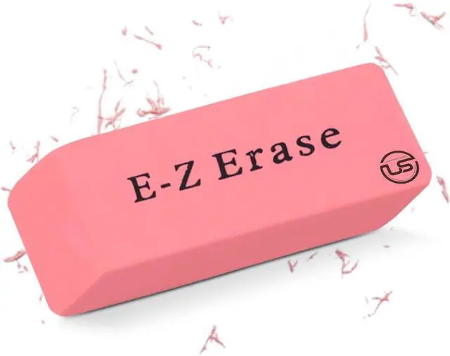 Alt view image 7 of 7 - Pink Erasers, 12 Count Rectangular Eraser Bulk Pack, Latex Free Pink Pearl Erasers for School Supplies, Art and Office