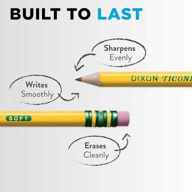 Alt view image 3 of 6 - Wood-Cased Pencils, Unsharpened, 2 HB Soft, Yellow, 12 Count