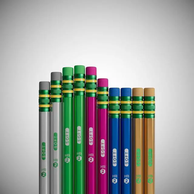 Alt view image 7 of 7 - Wooden Pencils, Pre-Sharpened, #2 HB Soft, Metallic Colors, 10 Count