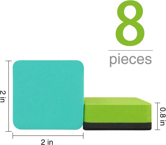 Alt view image 2 of 7 - Mini Dry Erase Eraser, Magnetic Whiteboard Erasers, Dry Erasers, 8 Pack, 2 x 2 Inch