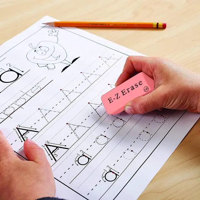 Alt view image 5 of 7 - Pink Erasers, 12 Count Rectangular Eraser Bulk Pack, Latex Free Pink Pearl Erasers for School Supplies, Art and Office