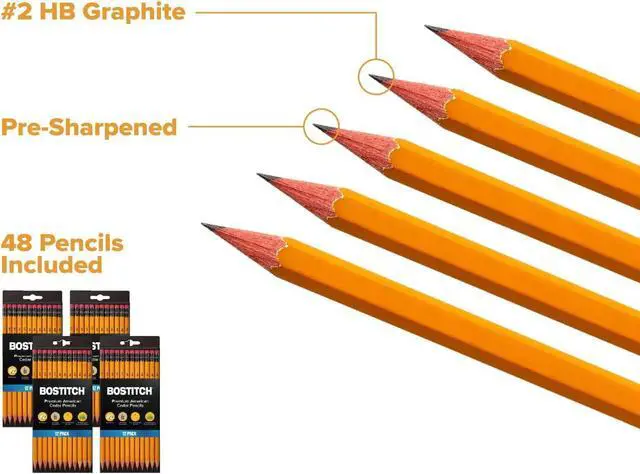 Alt view image 4 of 7 - Office Premium #2 Pencils, American Cedar Wood, Pre-Sharpened, HB Graphite, 48-Pack