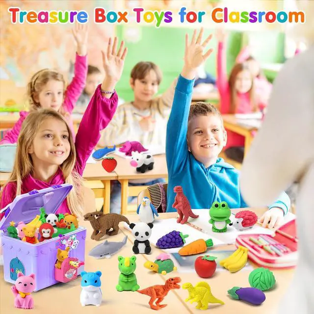 Alt view image 2 of 7 - 40PCS Mini Animal Erasers Kids Prizes Treasure Box Toys Classroom | 3D Puzzle Erasers Bulk, Classroom Rewards, Desk Pets, School Supplies, Party Favors, Goodie Bags Stuffers, Easter Egg Fillers