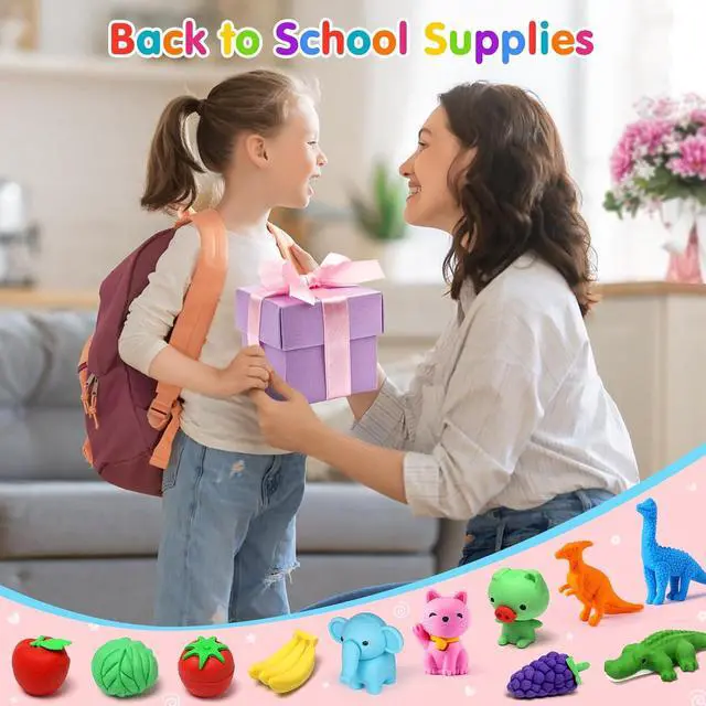 Alt view image 4 of 7 - 40PCS Mini Animal Erasers Kids Prizes Treasure Box Toys Classroom | 3D Puzzle Erasers Bulk, Classroom Rewards, Desk Pets, School Supplies, Party Favors, Goodie Bags Stuffers, Easter Egg Fillers