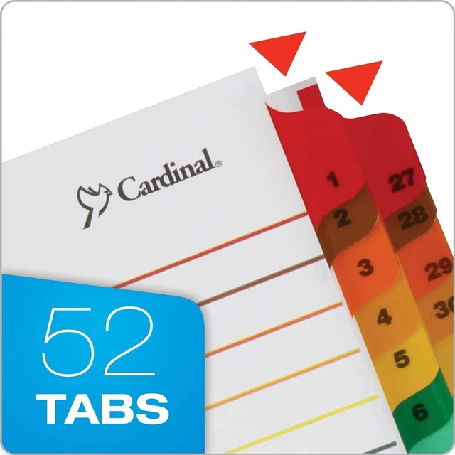 Alt view image 2 of 7 - 60990 OneStep Printable Table of Contents/Dividers, 52-Tab, 11 x 8 1/2, Multicolor
