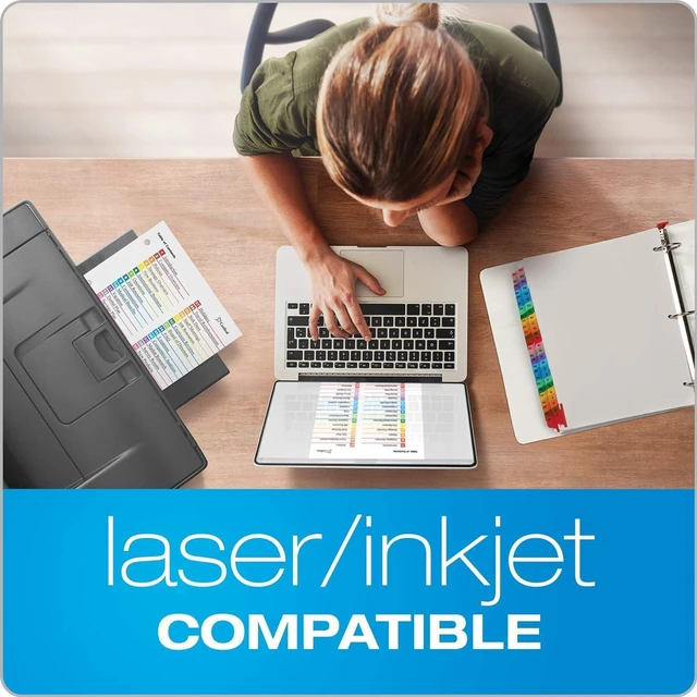 Alt view image 4 of 7 - 60990 OneStep Printable Table of Contents/Dividers, 52-Tab, 11 x 8 1/2, Multicolor
