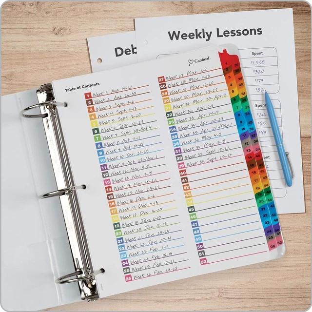 Alt view image 6 of 7 - 60990 OneStep Printable Table of Contents/Dividers, 52-Tab, 11 x 8 1/2, Multicolor