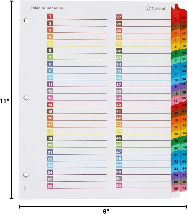 Alt view image 7 of 7 - 60990 OneStep Printable Table of Contents/Dividers, 52-Tab, 11 x 8 1/2, Multicolor