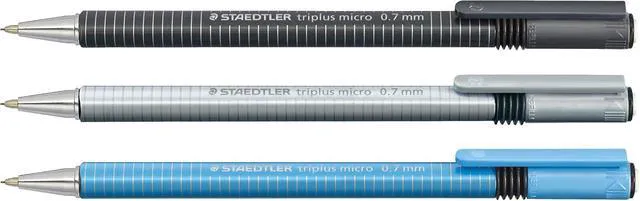 Alt view image 3 of 4 - Triplus Micro Mechanical Pencils 0.7mm HB #2, Ergonomic, 3-Pack with Twist-Top Eraser, Drawing & Drafting Tools, Break-Resistant Lead