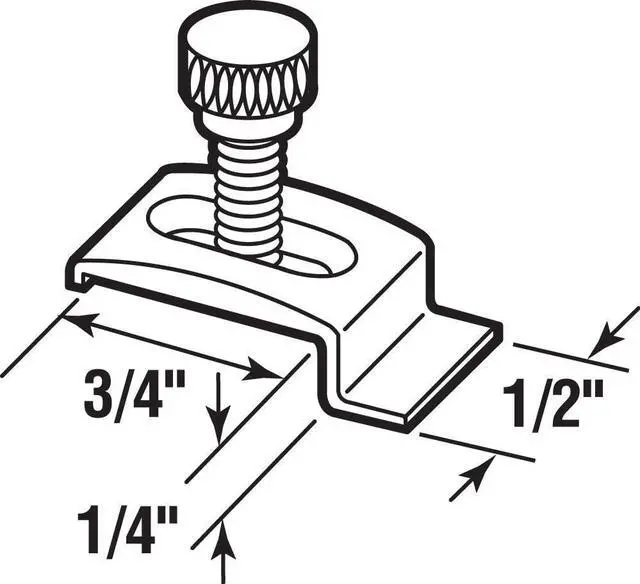 Alt view image 2 of 2 - Prime-Line T 8724 Storm Door Panel Clip, 1/4 In., Aluminum, 8 Pack | With Screws