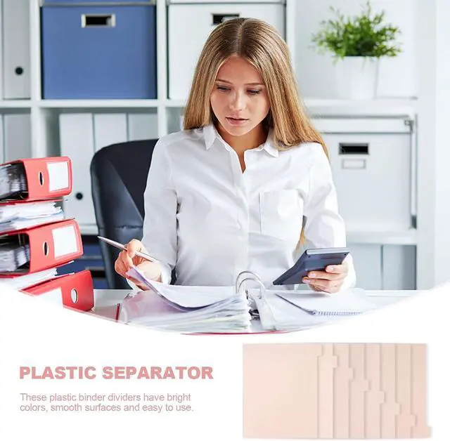 Alt view image 6 of 7 - Binder Dividers with Tabs, 8 Tab Dividers for 3 Ring Binder, Pink Binder dividers, Notebook Dividers for Journal Planner 8 Sheets Per Set | Pink, Sturdy Binder Dividers for School, Office, Notebook, J