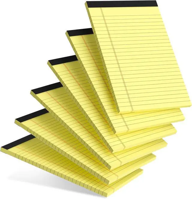 Main image of 6pcs Small Note Pad 5x8 College Ruled Legal Pads Paper Notepads 6 Pack Study Back Writing Pads 5 x 8 Legal Pads Perforated Narrow Ruled Pads of Paper Yellow