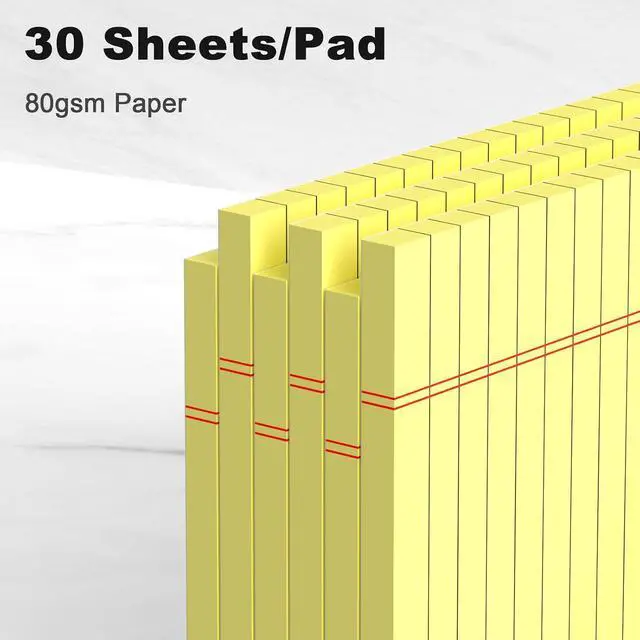 Alt view image 3 of 7 - 6pcs Small Note Pad 5x8 College Ruled Legal Pads Paper Notepads 6 Pack Study Back Writing Pads 5 x 8 Legal Pads Perforated Narrow Ruled Pads of Paper Yellow