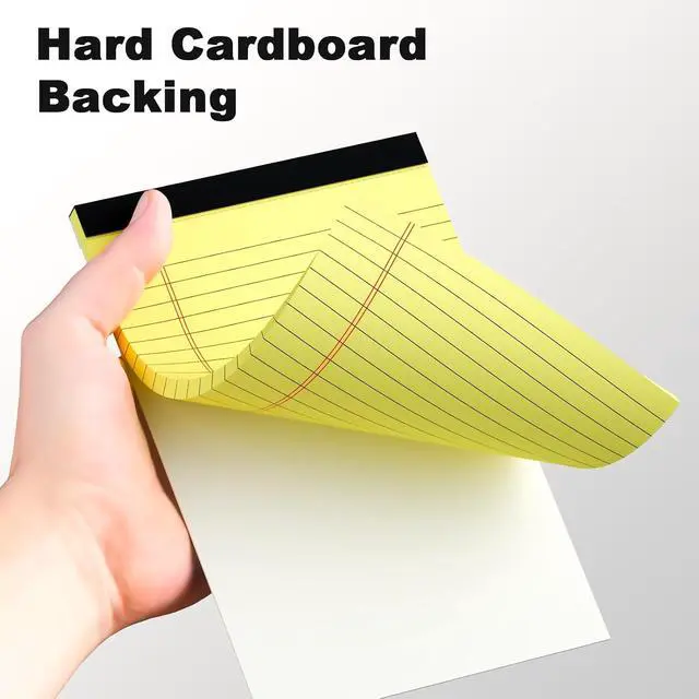 Alt view image 6 of 7 - 6pcs Small Note Pad 5x8 College Ruled Legal Pads Paper Notepads 6 Pack Study Back Writing Pads 5 x 8 Legal Pads Perforated Narrow Ruled Pads of Paper Yellow