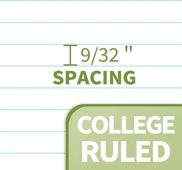 Alt view image 10 of 11 - SUNEE Spiral Notebook, 1-Subject, College Ruled Paper, 8" x 10-1/2", 100 Sheets per Notebook, 3-Hole Punched Paper, Water Resistant Cover, Double-sided Pockets, Spiral Lined Notebooks for Work, Green