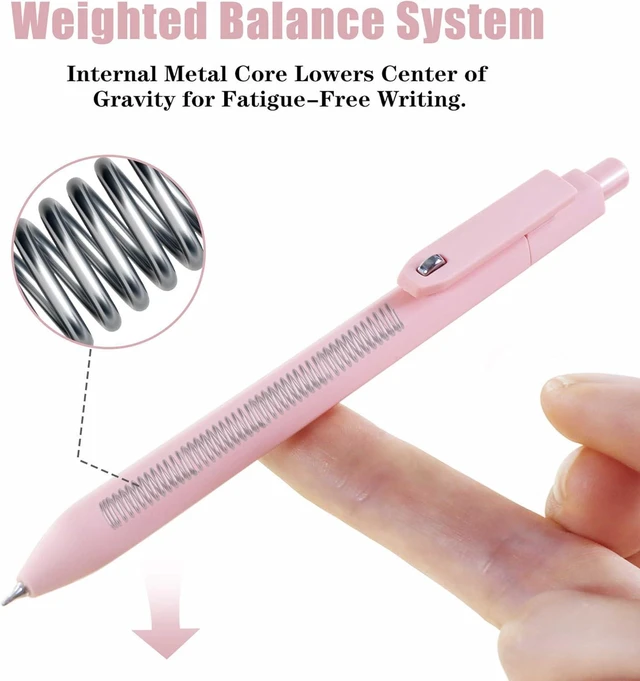 Alt view image 2 of 7 - Cute Gel Pens, 8 Pack 0.5mm Fine Point Pens with Fidget Quick Dry | For Women, For Teachers, For Nurses, Smooth Writing, Liquid Ink, For Badge, Black ink, Felt Tip, Medium Point, For Journaling