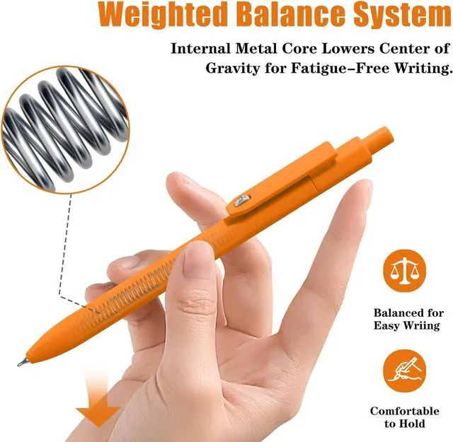 Alt view image 2 of 7 - Black Ink Gel Pens, 8pcs 0.5mm Smooth Writing Pens with Fidget | For Women, For Teachers, For Nurses, Quick dry, Liquid Ink, For Badge, Felt Tip, Medium Point, For Journaling, Cute