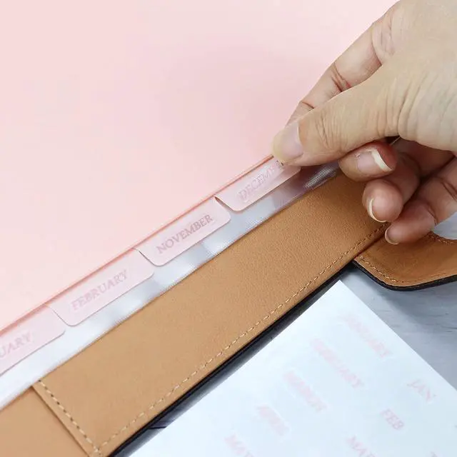 Alt view image 2 of 7 - Binder Dividers with Tabs, 8 Tab Dividers for 3 Ring Binder, Pink Binder dividers, Notebook Dividers for Journal Planner 8 Sheets Per Set | Pink, Sturdy Binder Dividers for School, Office, Notebook, J