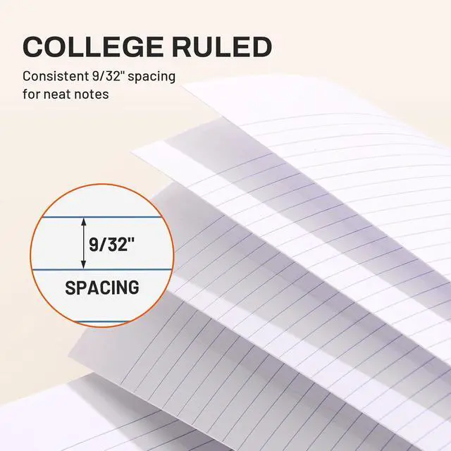Alt view image 3 of 7 - Spiral Notebook, 2-Subject, College Ruled Paper, 6" x 9-1/2", 80 Sheets, Spiral Notebooks for School, Black