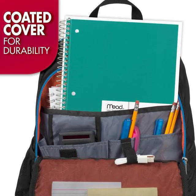Alt view image 4 of 7 - Spiral Notebook, 3 Subject, Wide Ruled Paper, 7-1/2" x 10-1/2", 120 Sheets, Color Will Vary (930206-25)