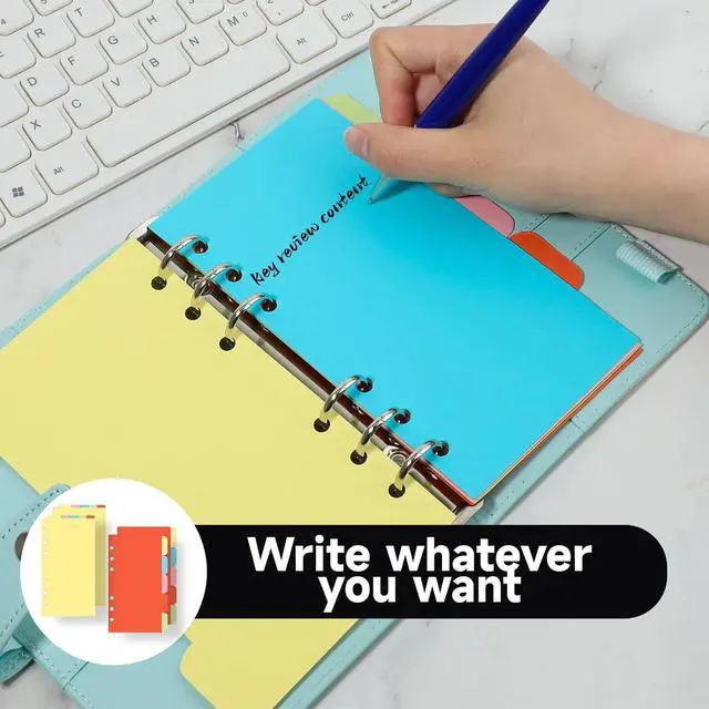 Alt view image 4 of 7 - 4PCS A6 Dividers with Tabs 6 Hole, Notebook Tabs, 2 Sets Vertical & Horizontal, Index Page Cards