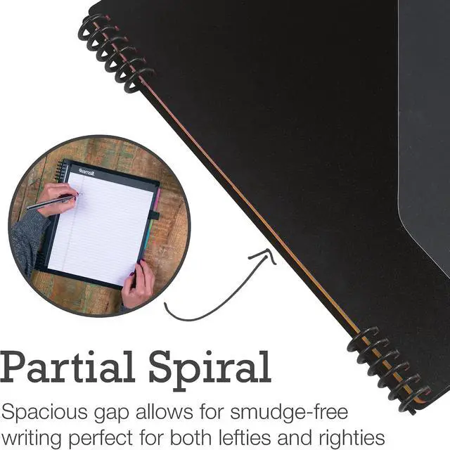 Alt view image 2 of 7 - Spiral Folder Organizer - 5 Dividers & 10 Pockets with Notepad Holder, Multi Pocket Color Cordinated Folder Binder with Customizable Tabs, Document Organizer (Left Handed, Fashion)