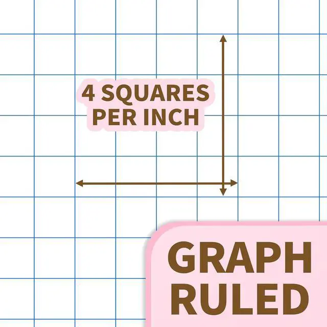 Alt view image 5 of 7 - Spiral Notebook, 1-Subject, Graph Ruled Paper, 8" x 10-1/2", 100 Sheets per Notebook, 3-Hole Punched Paper, Water Resistant Cover, Spiral Grid Notebooks for Work, Home, School, Writing, Pink