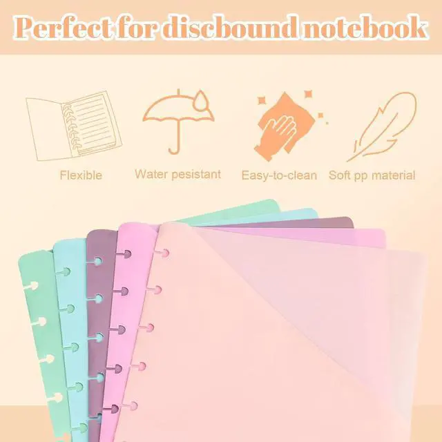 Alt view image 4 of 7 - 5.5×8.5 inch 5Pcs Junior Size Discbound Pocket Dividers DiscBound Binder Dividers Disc Bound Planner Supplies DiscBound Pocket Folder Discbound Notebook Accessories 8 Disc Planner Cover for Office