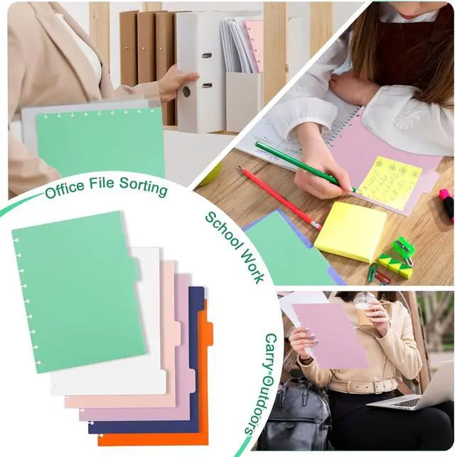 Alt view image 4 of 7 - 6 Tab 7x9.25 DiscBound Dividers for Classic Notebook - Blank Binder Tabs for Office, Meeting, College (1 Pack, 7 * 9.25 Inches)