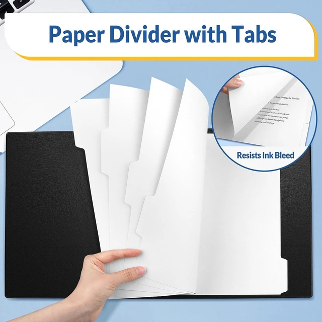 Alt view image 5 of 6 - Binder Dividers with Tabs for 3 Ring Binder, 8.5 x 11 Paper White Binder Dividers Blank with 5 Tabs, 6 Sets Page Dividers for School, Office and Home, 30 Dividers