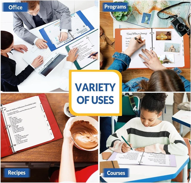 Alt view image 6 of 6 - Binder Dividers with Tabs for 3 Ring Binder, 8.5 x 11 Paper White Binder Dividers Blank with 5 Tabs, 6 Sets Page Dividers for School, Office and Home, 30 Dividers