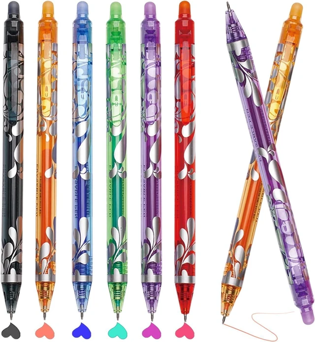 Main image of 6Pcs Erasable Gel Pens Colored, 0.5mm Retractable Quick Dry Fine Point Pens, Smooth Writing Multicolor Pens for Office
