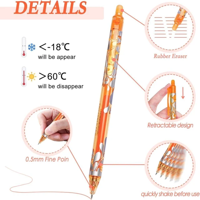 Alt view image 2 of 7 - 6Pcs Erasable Gel Pens Colored, 0.5mm Retractable Quick Dry Fine Point Pens, Smooth Writing Multicolor Pens for Office