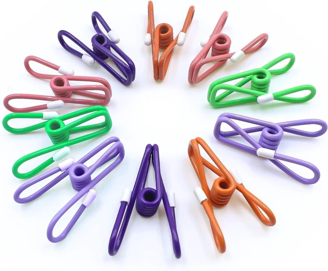Main image of Chip Clips, 10 Pack Colorful Metal Chip Bag Clips with Rubber Caps PVC-Coated Strong Spring Steel Clip for Food Package, Chips Bag, Snack, Clothes pins, Paper, 5 Random Colors 2.2 Inch