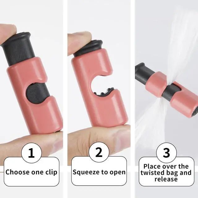 Alt view image 2 of 6 - Squeeze and Lock Bread Bag Clips Chip Clips (10pcs Colored)