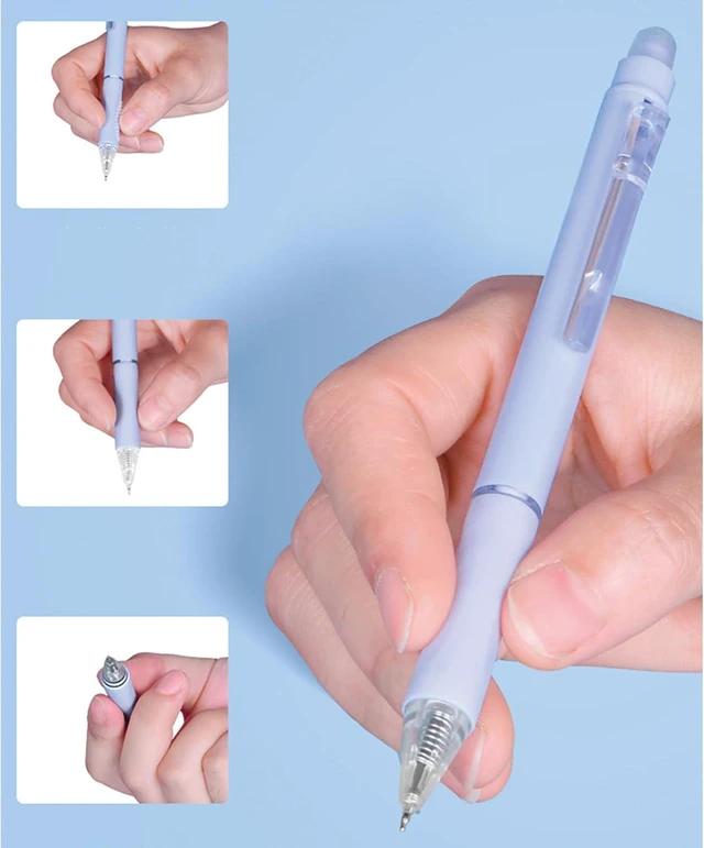 Alt view image 3 of 7 - 5 Pcs Erasable Gel Pens Retractable Erasable Pens 0.5mm Black Ink Smooth Writing Pen Aesthetic Pen for Women Girls Office School Supplies (5Pcs Black Ink)
