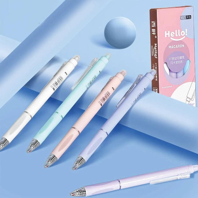Alt view image 2 of 7 - 5 Pcs Erasable Gel Pens Retractable Erasable Pens 0.5mm Black Ink Smooth Writing Pen Aesthetic Pen for Women Girls Office School Supplies (5Pcs Black Ink)