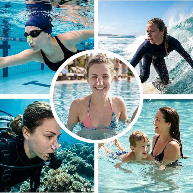 Alt view image 7 of 7 - 12 Pcs Swimming Nose Clips, Nose Plugs for Swimming Waterproof Soft Silicone, Non-Slip Snug Fit for Kids 7+ & Adults, Bright Colors for Pool Surfing Beginner