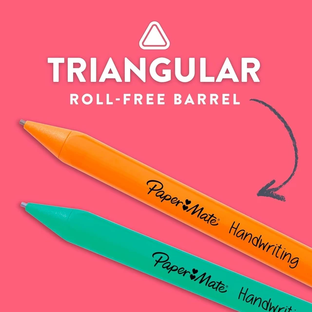 Alt view image 2 of 7 - Paper Mate Handwriting Triangular Mechanical Pencils with Lead & Eraser Refills, 1.3mm, Fun Barrel Colors, 5 Count - School Supplies, Kids Writing