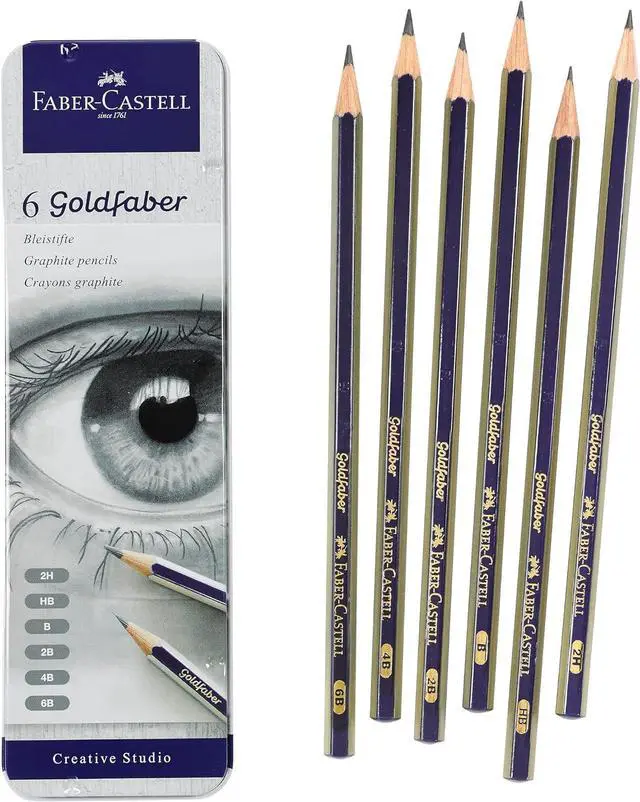 Main image of Graphite Sketch Pencil Set - 6 Graphite Pencils (2H, HB, B, 2B, 4B, 6B), Drawing Pencils and Sketching Supplies