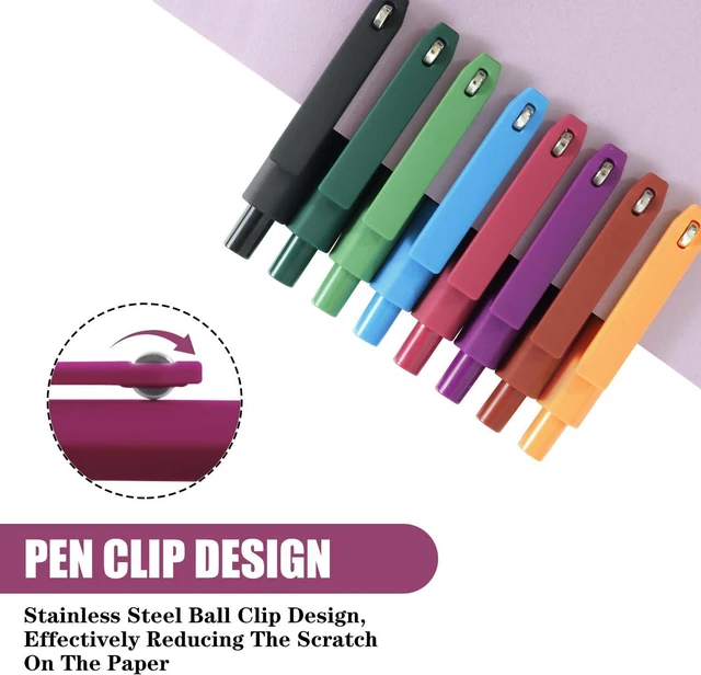 Alt view image 2 of 7 - Black Ink Gel Pens, 8pcs 0.5mm Smooth Writing Pens with Fidget | For Women, For Teachers, For Nurses, Quick dry, Liquid Ink, For Badge, Felt Tip, Medium Point, For Journaling, Cute